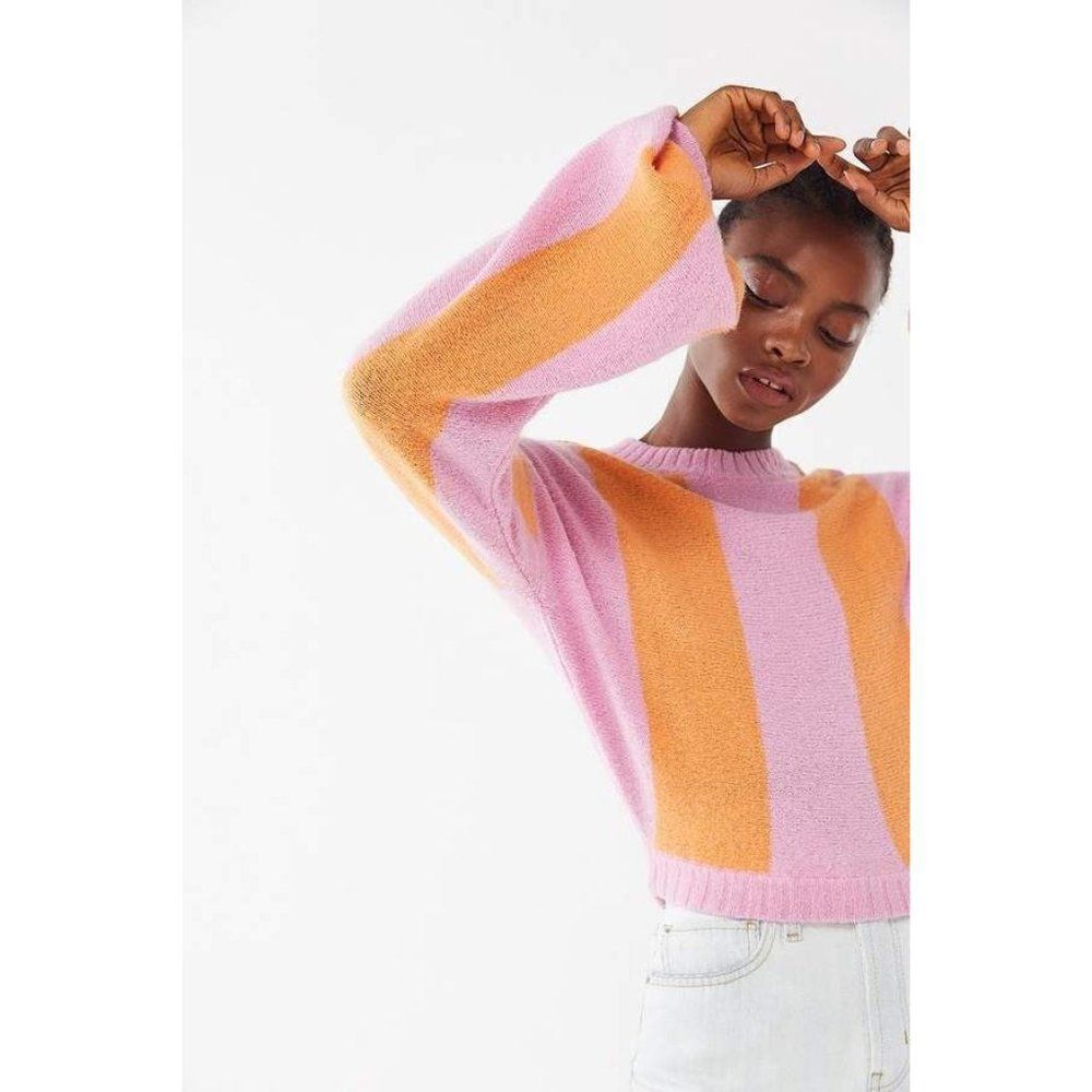 For Love & Lemons Knitwear RARE Lauryn Balloon Sleeve Striped Sweater